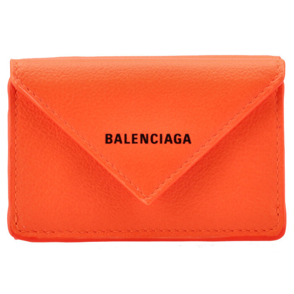 Balenciaga Mini Wallet Orange Paper
